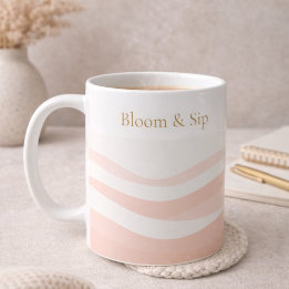 Caneca De Café Blush Ripple White Classic Mug, 11 oz