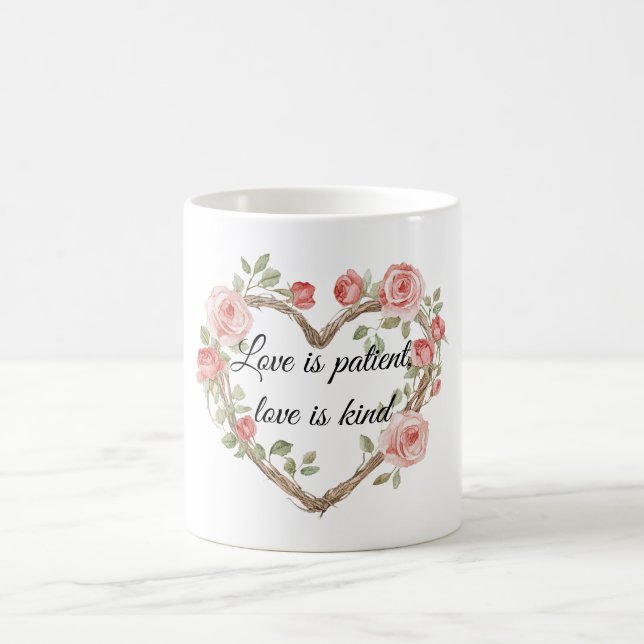 Caneca De Café Blush Romântico Rosa Floral Amor (Centro)