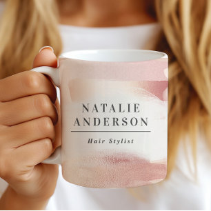 Caneca De Café Blush Rosa Dourado Negócio Pequeno Feminino Modern