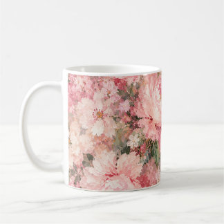 Caneca De Café Blush Rosa Flores Românticas peônia Decoração de C