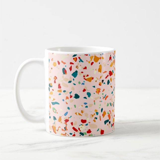 Caneca De Café Blush Terrazzo | Espetáculos Ecléticos Rosa | ABST (Esquerda)
