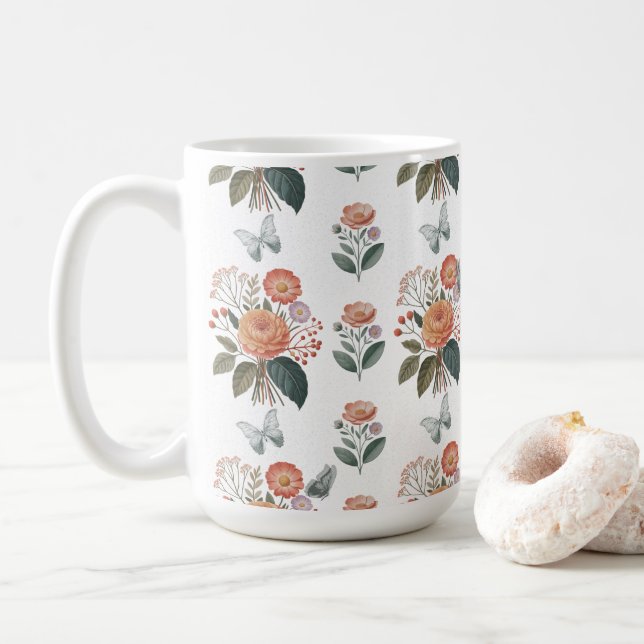 Caneca De Café Blütenzauber mit Schmetterlingsflügeln (Com Donut)