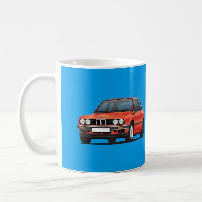 Caneca De Café BMW 3 séries, E30, vermelho brilhante (Esquerda)