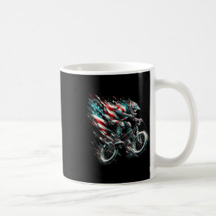 Caneca De Café Bmx Bandeira Americana EUA - Bmx Vintage Desgastad