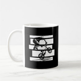 Caneca De Café BMX Wheelie Silhouette Urban Lines