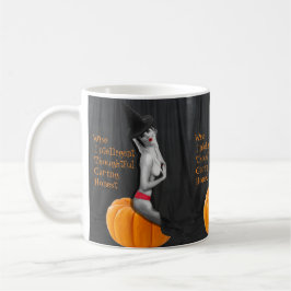 Caneca De Café Boa Gótico de Bruxa Menina Sexy Pinup Meme Hallowe