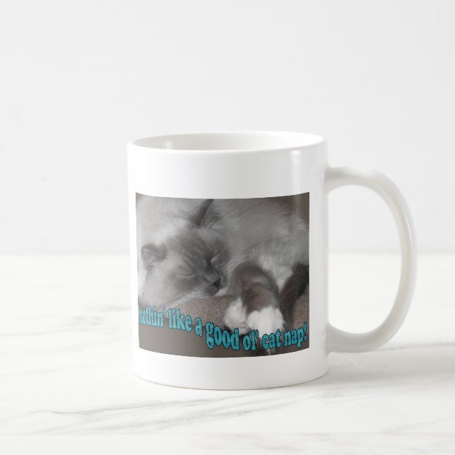 Caneca De Café boa sesta do gato do ol (Direita)