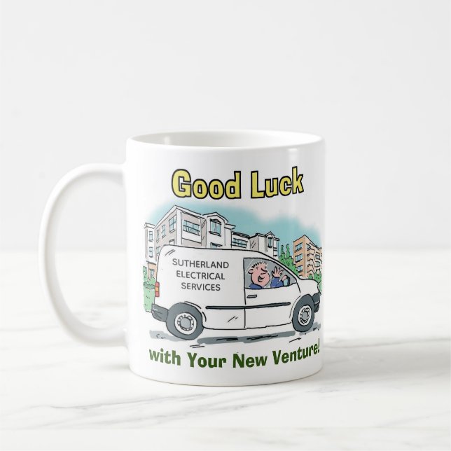 Caneca De Café Boa Sorte com o Seu Novo Negócio (Esquerda)