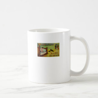 Caneca De Café Boa Sorte Neste Halloween (Cartão Antigo de Hallow