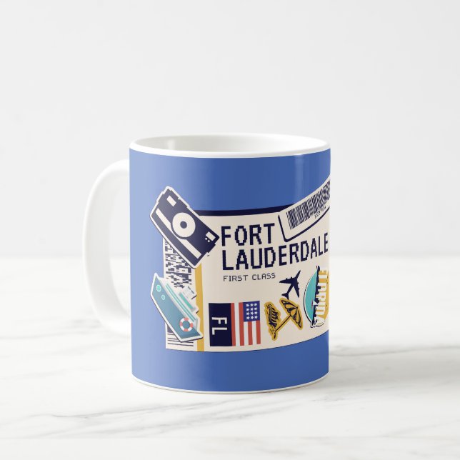 CANECA DE CAFÉ BOART PAST FORT LAUDERDALE FLORIDA EUA (Frente Esquerda)