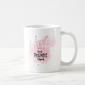 Caneca De Café Boas amigas para sempre! Rosa, duas mulheres.
