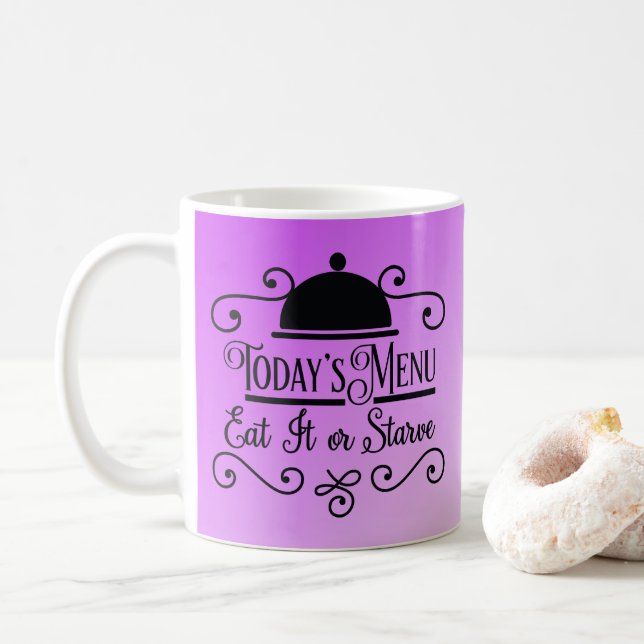Caneca De Café Boas citações da Cozinha de Ombre Lavanda (Com Donut)