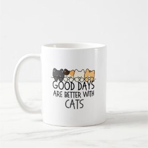 Caneca De Café Boas Dias São Melhores Com Gatos Citação Aconchega