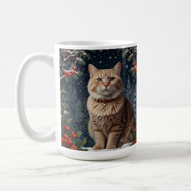 Caneca De Café Boas férias de inverno gatinho de Natal (Esquerda)