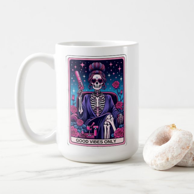 Caneca De Café Boas Vibes Apenas Tarot Card Mug (Com Donut)