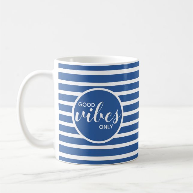 Caneca De Café Boas Víblias Apenas Citação Real Azul (Esquerda)