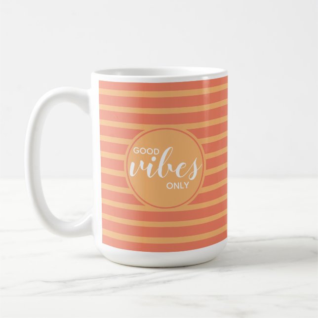 Caneca De Café Boas Víblias Apenas Diversão Laranja Stripe Típica (Esquerda)