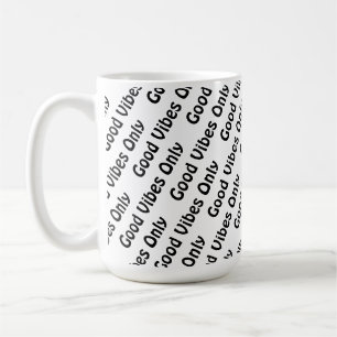 Caneca De Café Boas Víblias Positivas Apenas Design de Tipografia