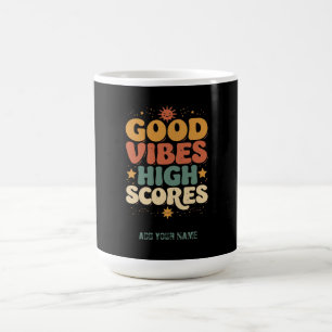 Caneca De Café Boas Vibrações & Pontuações Altos Tipografia Perso