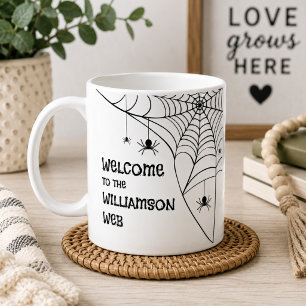 Caneca De Café Boas-vindas à Teia de Halloween