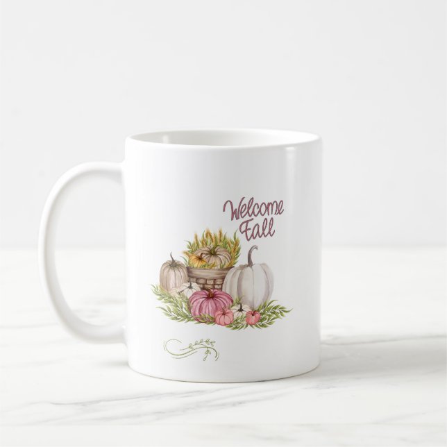 Caneca De Café Boas-vindas Flores de Abóbora (Esquerda)