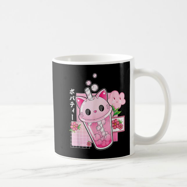 Caneca De Café Boba Tea Cat Bubble Tea Kawaii Anime Japonesa (Direita)