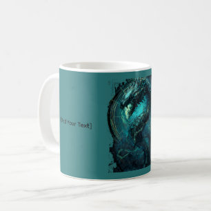 Caneca De Café Bobina Espectral Serpente Cyberpunk Sombria