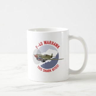 Caneca De Café Boca do tubarão de P-40 Warhawk