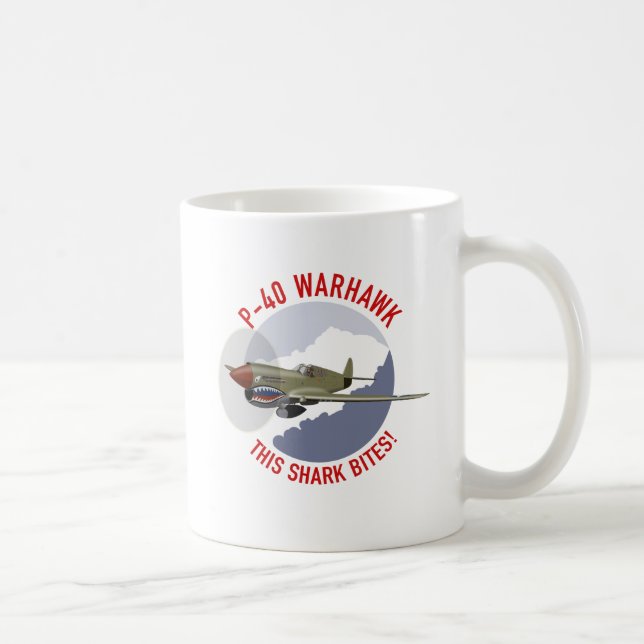 Caneca De Café Boca do tubarão de P-40 Warhawk (Direita)