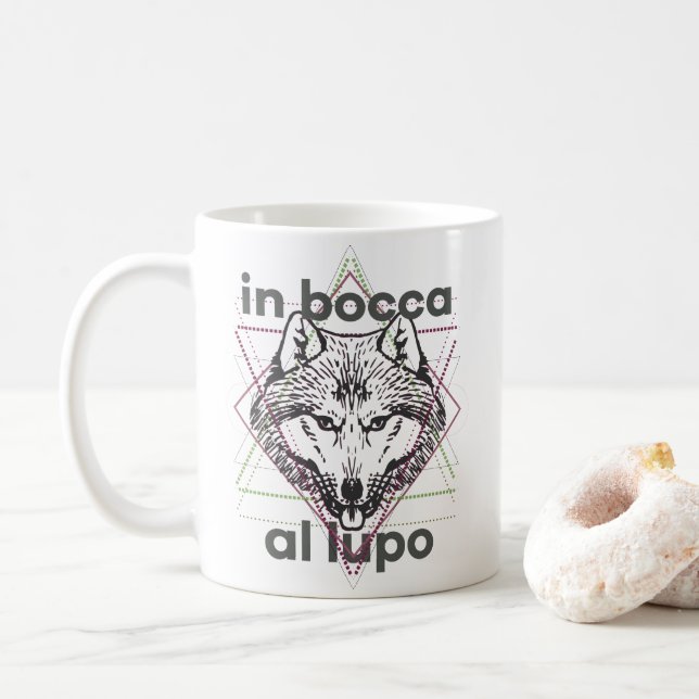 Caneca De Café Bocca al lupo (Com Donut)