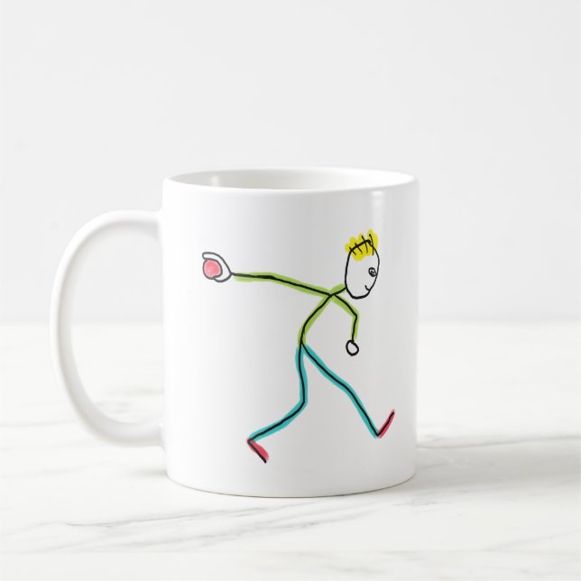 Caneca De Café Bocce Ball Stickman (Esquerda)