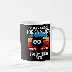 Caneca De Café Bodas de prata Estou casado há 25 anos