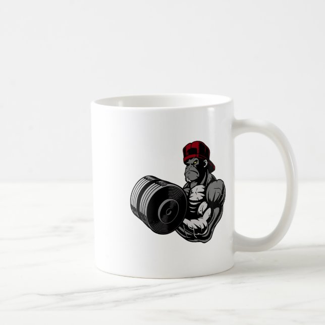 Caneca De Café Bodybuilding Gorilla Gym Strength Training Workout (Direita)