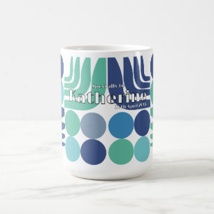 Caneca De Café Boêmia Branco Azul