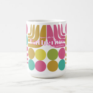 Caneca De Café Boêmio Rosa Verde Azul Marrom