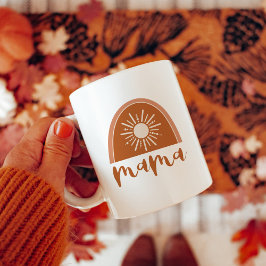 Caneca De Café Bohemian Burnt Orange Rainbow Sun Mama