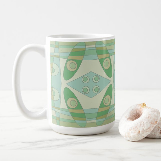 Caneca De Café Bohemian Chintz New Green Olive (Com Donut)