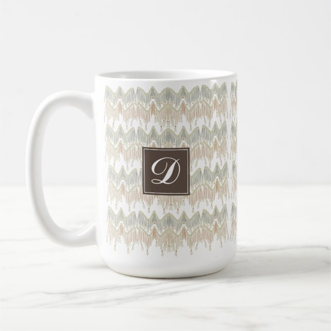Caneca De Café Boho Abstrato Orgânico Macramê Natural Pendurado (Esquerda)