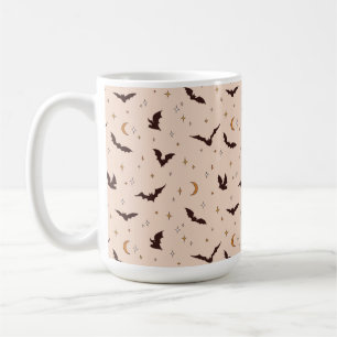 Caneca De Café Boho Bats e Stars Halloween