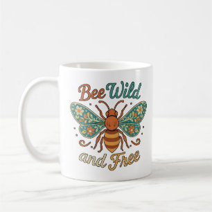 Caneca De Café Boho Bee Wild e Free Floral