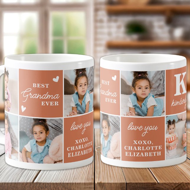 Caneca De Café Boho Best GRANDMA Ever Custom Modern 7 Foto (Criador carregado)
