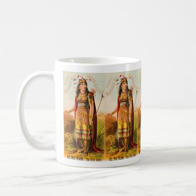 Caneca De Café Boho Buffalo Bill Donzela Indígena Mais Bonita 188 (Esquerda)