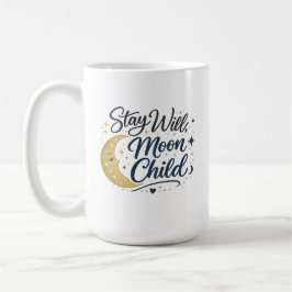 Caneca de Café Boho Celestial Criança da Lua Selva