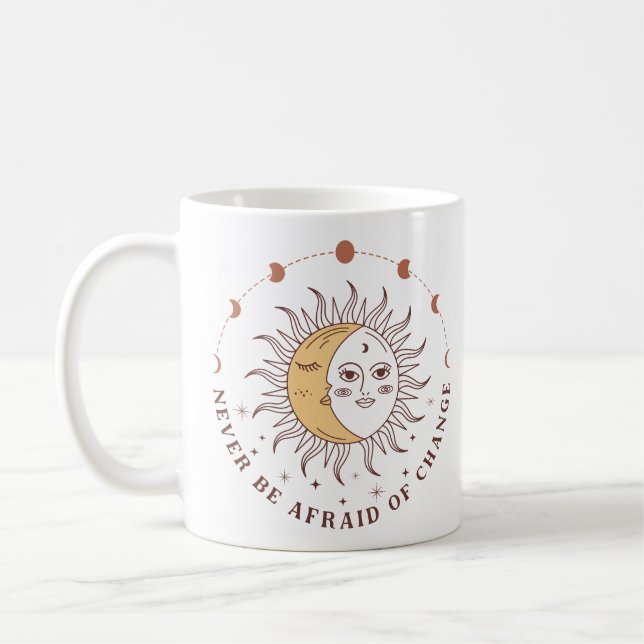 Caneca De Café Boho Celestial Sun E Lua (Esquerda)