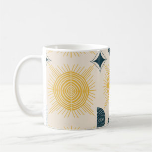 Caneca De Café Boho Celestial Sun Moon Patterno
