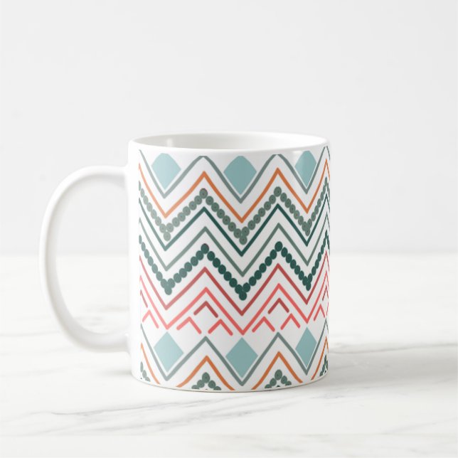 Caneca De Café Boho Chevron (Esquerda)
