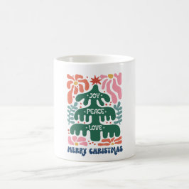 Caneca De Café Boho Christmas Joy Peace Love