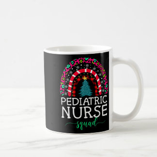 Caneca De Café Boho Christmas Leopard Rainbow Pediatric Nurse Squ