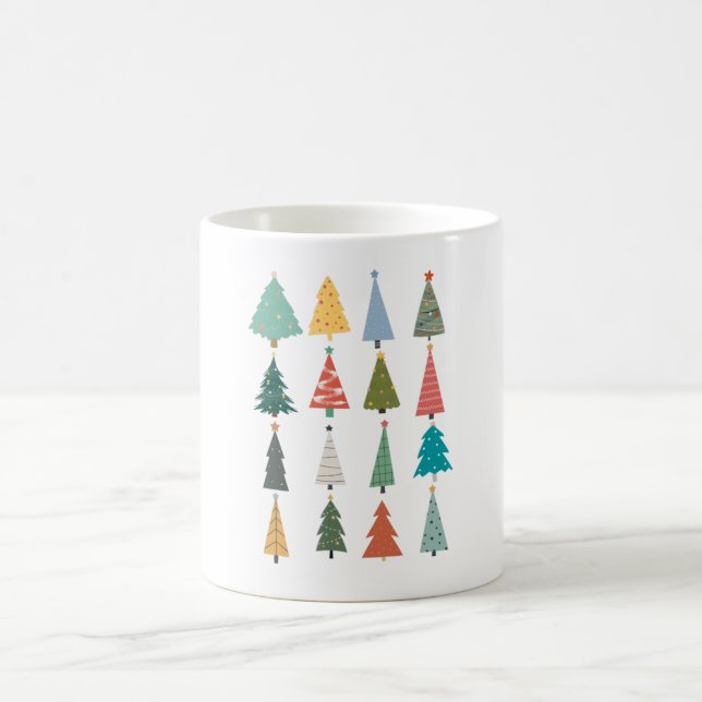 Caneca De Café Boho Christmas Trees (Centro)