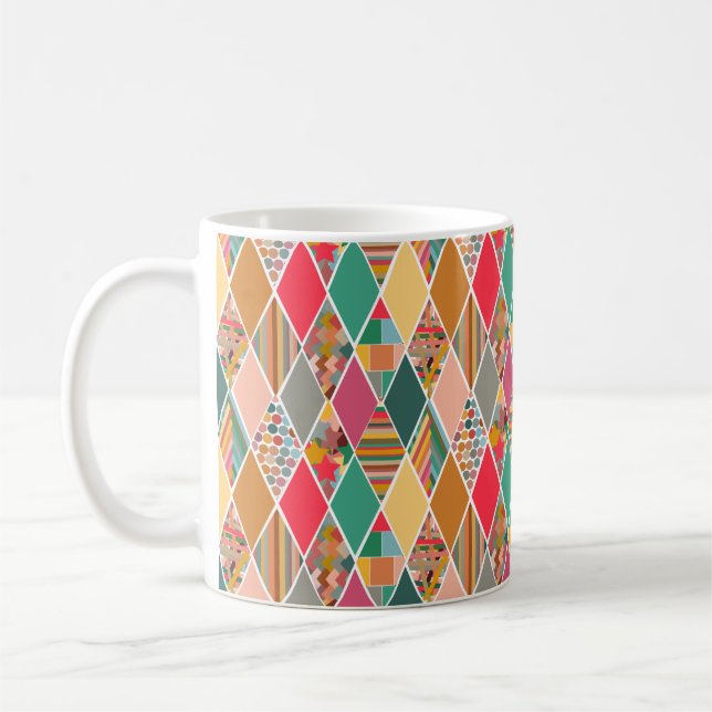 Caneca De Café Boho Crazy Quilt (Esquerda)